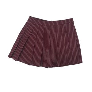 Blue Blush Red White Striped Pleated Mini Skort Size Large Women’s